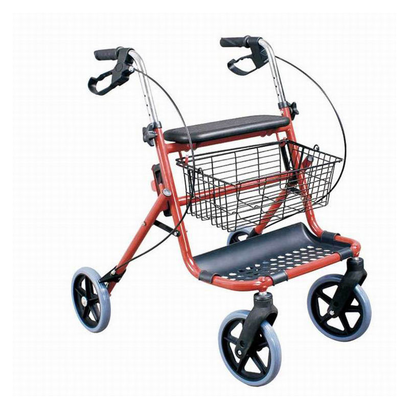 rollator with padded seat, removable basket