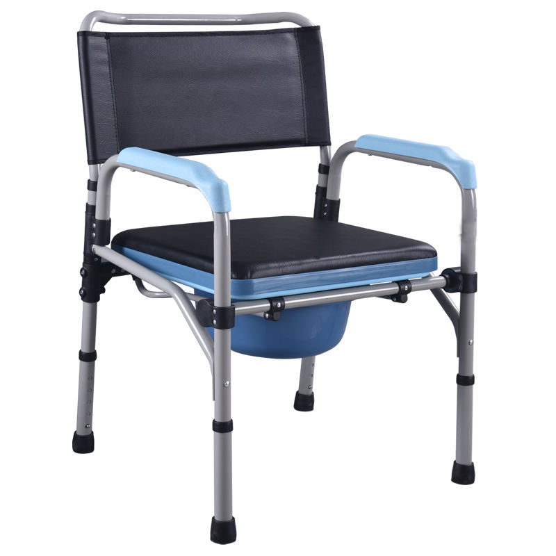 Steel commode chair, Comfortable Padded toilet chair