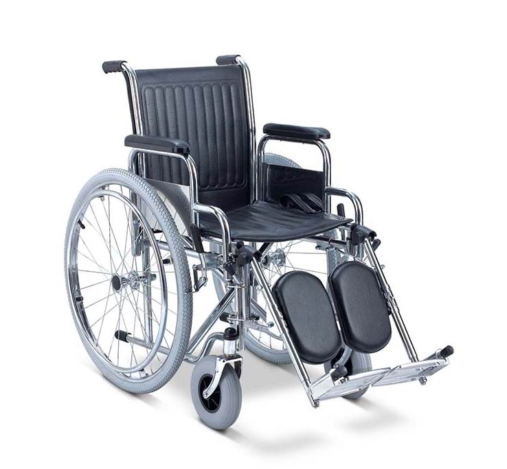RE106C Steel wheelchair with detachable desk armrest and elevating footrest